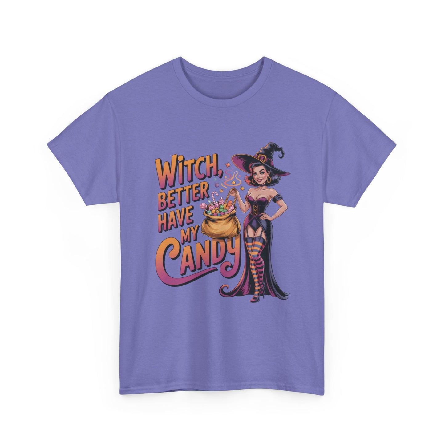 Witch Better Have My Candy Halloween T-Shirt for Women, Funny Spooky Witch Tee, Retro Pin-Up Halloween Shirt, Sassy Fall Party Top