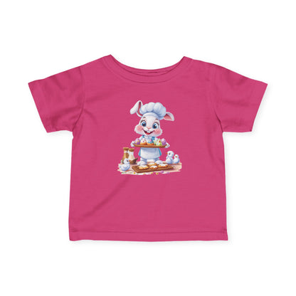 Infant Easter Bunny Chef Tee, Baby Baker T-Shirt with Colorful Eggs, Cute Spring Outfit for 6-24 Months, Funny Holiday Gift Baby Easter Gift