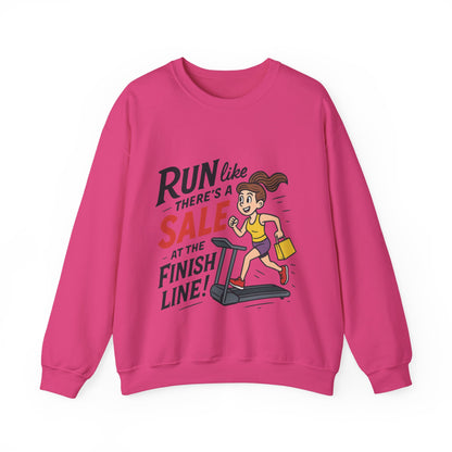 Run Like Theres a SALE at the Finish Line! Womens Sweatshirt, Funny Shopping Pullover, Treadmill Runner Gift for Her, Sale Humor Tee