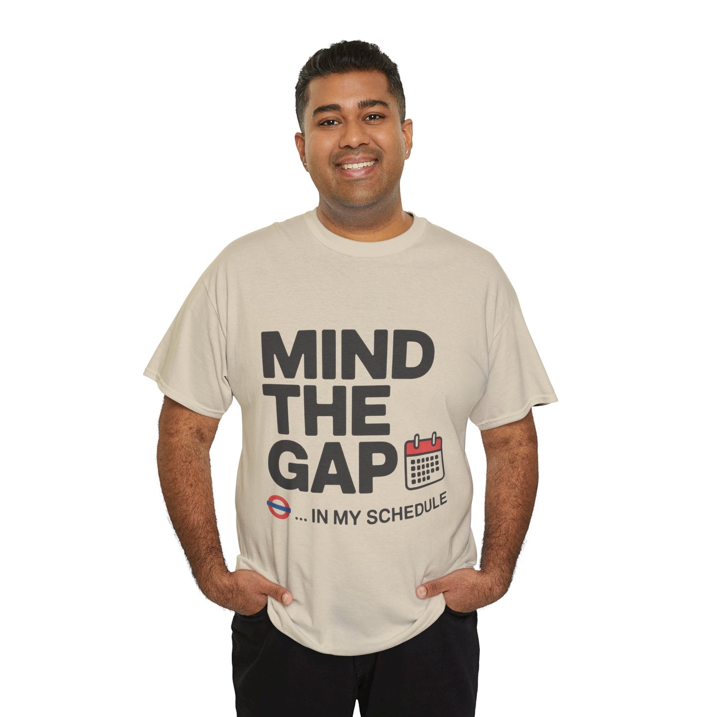 Funny Mind The Gap T-Shirt for Men, London Underground Inspired Schedule Tee, Office Humor Shirt