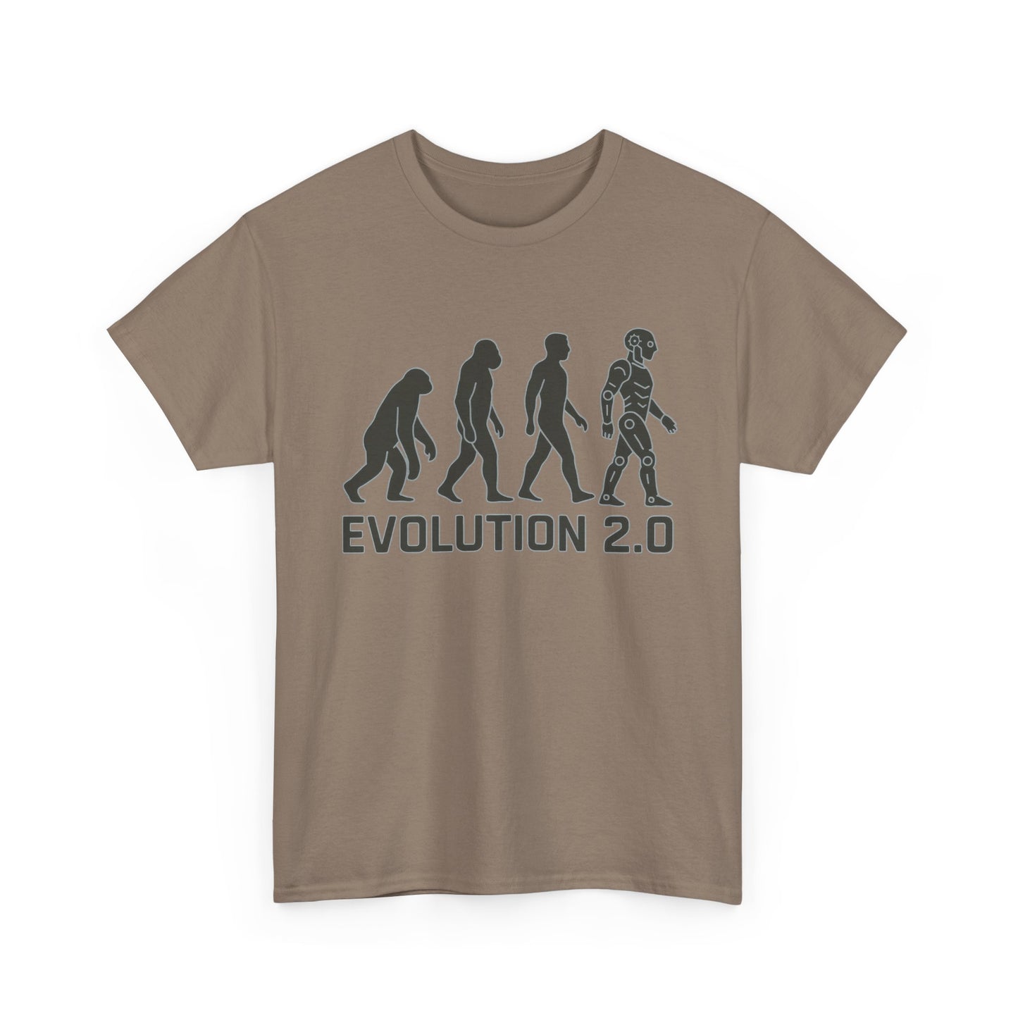 Evolution 2.0 Futuristic Robot Human Evolution T-Shirt, Cyberpunk Tech Graphic Tee for Men, Modern AI Inspired Sci-Fi Shirt