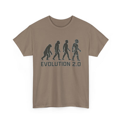 Evolution 2.0 Futuristic Robot Human Evolution T-Shirt, Cyberpunk Tech Graphic Tee for Men, Modern AI Inspired Sci-Fi Shirt