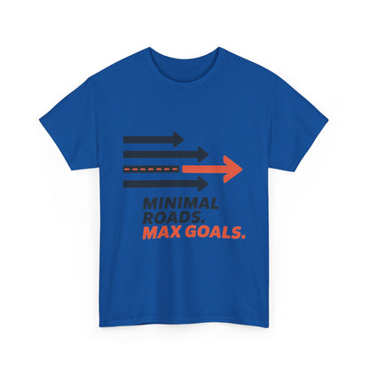 Minimal Roads Max Goals Motivational Mens T-Shirt, Urban Style Graphic Tee