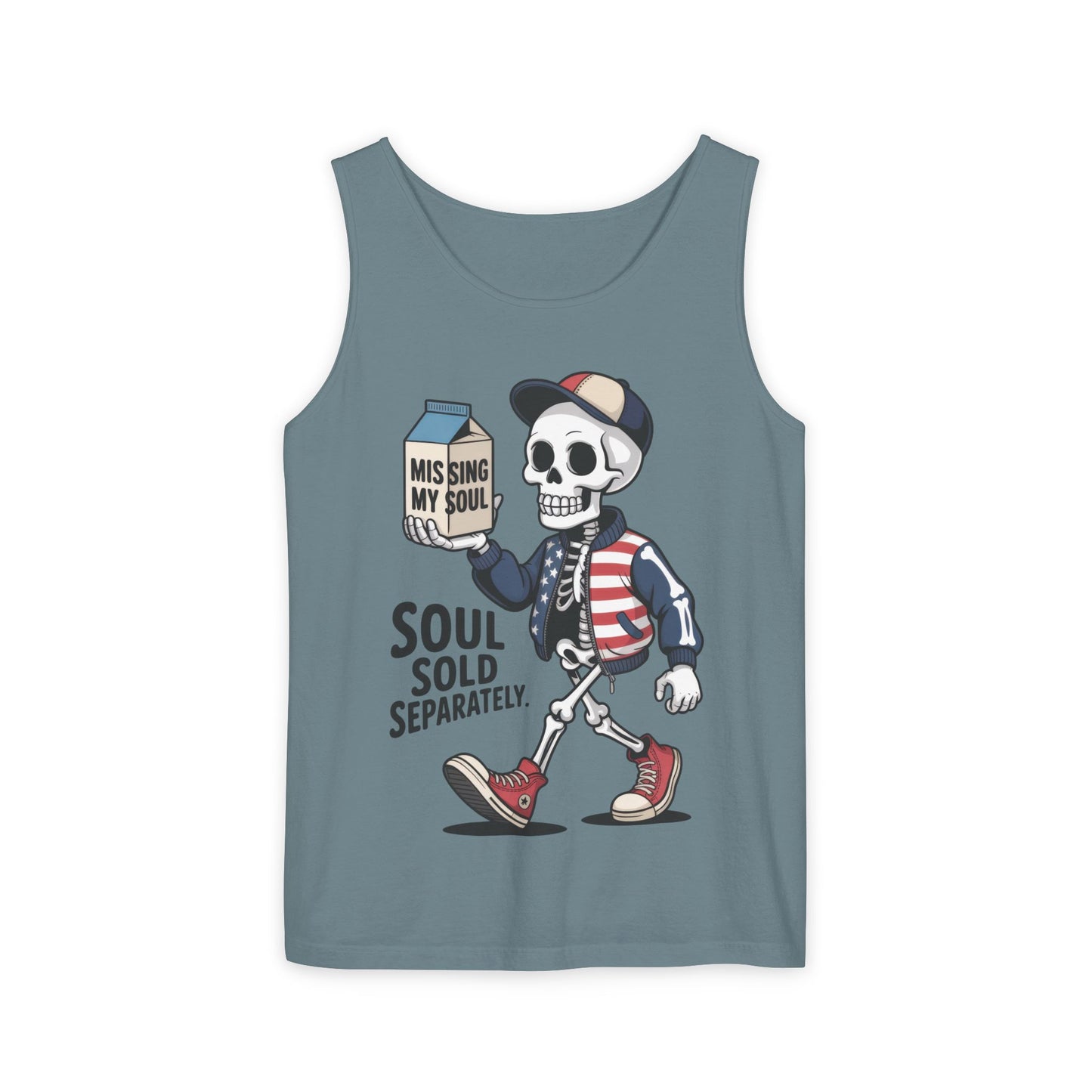 Funny Skeleton Tank Top, Soul Sold Separately Muscle Tee, Missing My Soul Graphic Shirt, Gothic Streetwear Workout Top