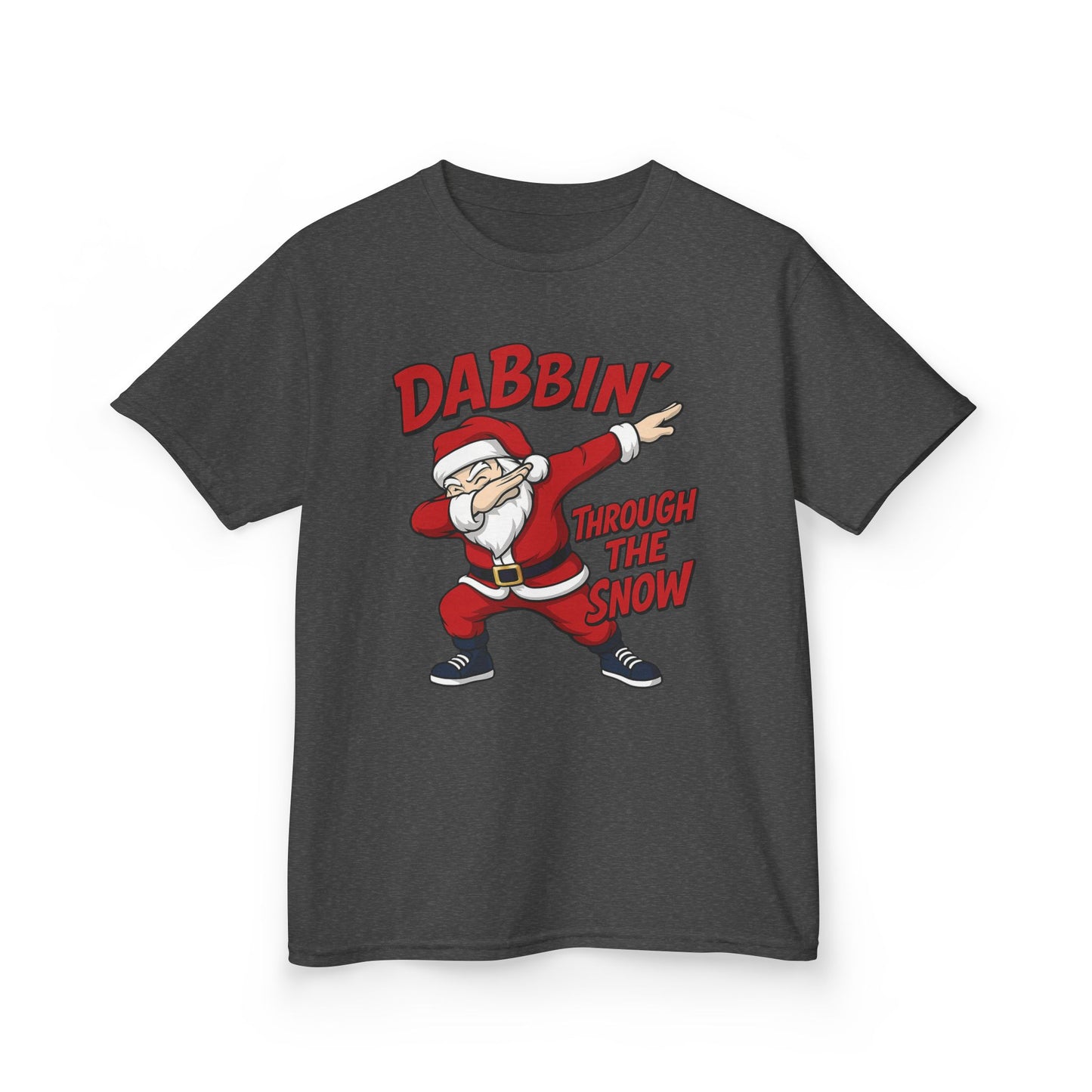 Dabbin Santa Youth Christmas T-Shirt, Funny Holiday Tee for Boys