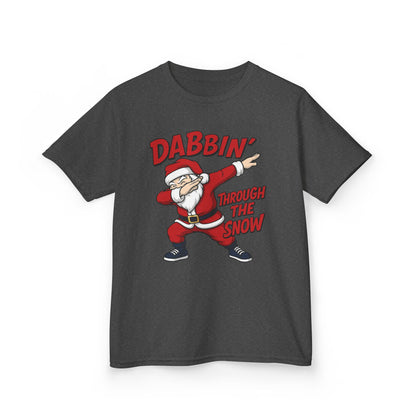 Dabbin Santa Youth Christmas T-Shirt, Funny Holiday Tee for Boys
