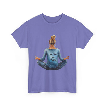 Find Your Inner Peace Unisex Heavy Cotton Tee, Motivational Shirt, Meditation Apparel, Relaxation Gift, Casual Wear, Mindfulness Tee