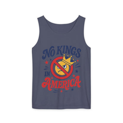 No Kings in America Tank Top - Funny Patriotic Anti Monarchy Sleeveless Shirt - USA Freedom Top, Unisex Summer Apparel, USA Independence Day