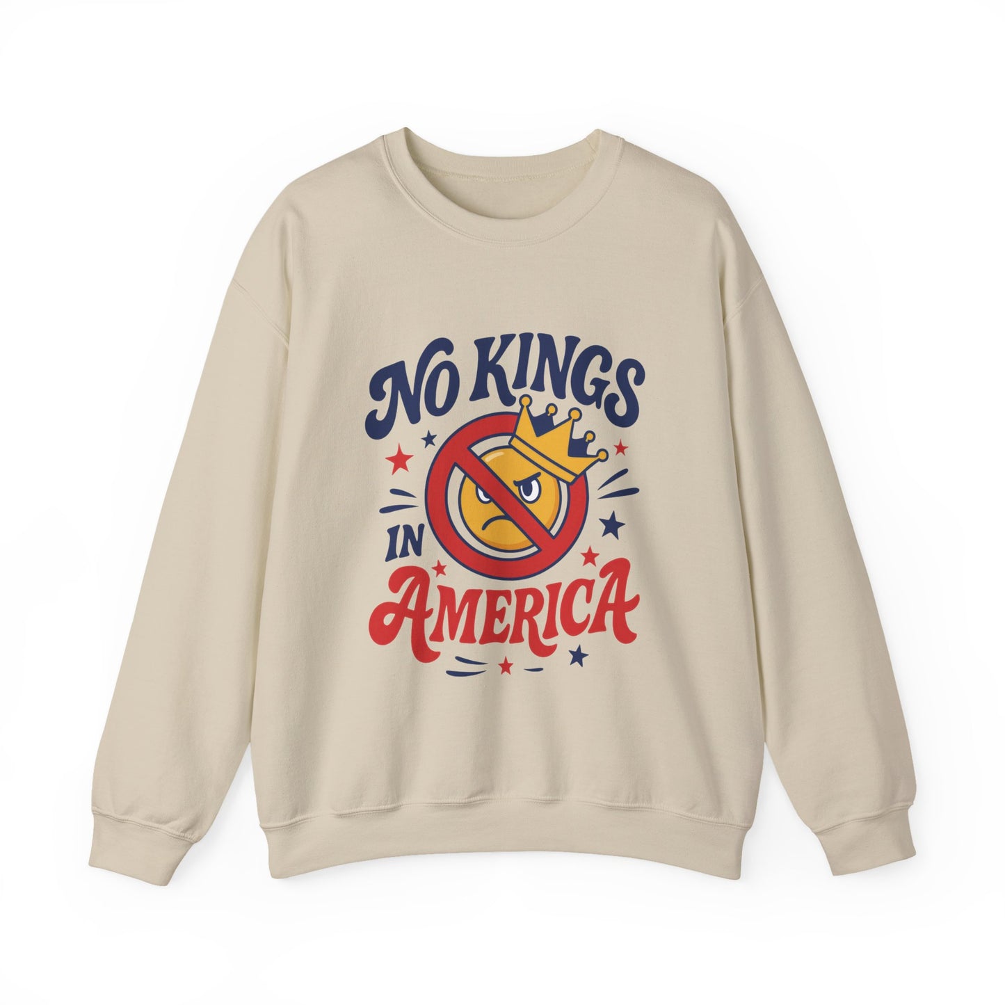 No Kings in America Sweatshirt - Funny Patriotic Anti Monarchy Pullover - USA Independence Sweater, Political Apparel, Gift for Activists
