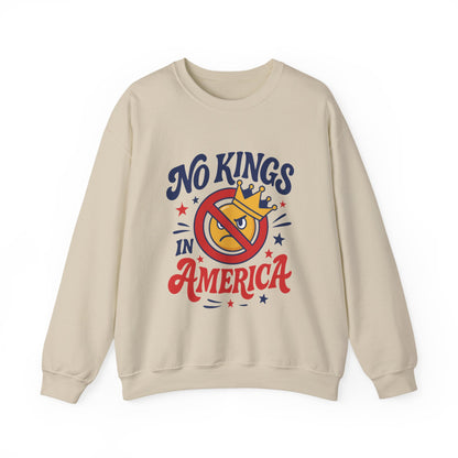 No Kings in America Sweatshirt - Funny Patriotic Anti Monarchy Pullover - USA Independence Sweater, Political Apparel, Gift for Activists