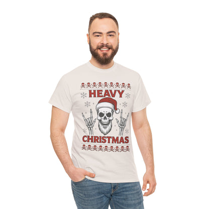 Heavy Christmas Sweatshirt, Metal Santa Skull Holiday Pullover for Men