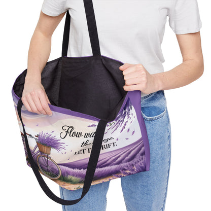 Lavender Bicycle Weekender Tote Bag, Relaxed, Stylish Beach Bag, Travel Accessory, Gift for Her, Summer Outing Essential