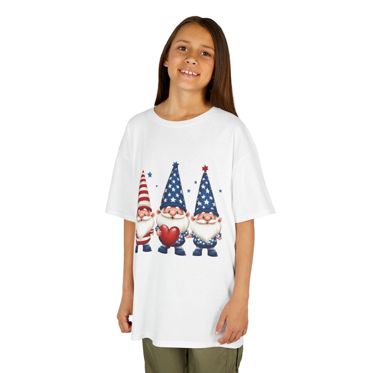Patriotic Gnome Kids Tee, Cute 4th of July Shirt, Adorable Summer Outfit, Kids Casual Wear, Independence Day Gift