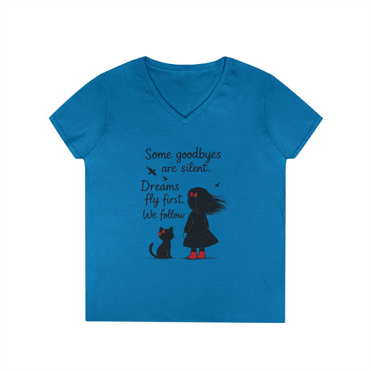 Inspirational V-Neck T-Shirt for Dreamers, Motivational Tee for Women, Gift for Friends, Stylish Graphic Top, Casual Everyday Wear