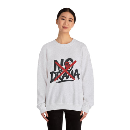 No Drama Crewneck Womens Sweatshirt, Cozy Sweatshirt, Relaxed Fit Pullover, Casual Gift for Friends, Everyday Comfort Apparel