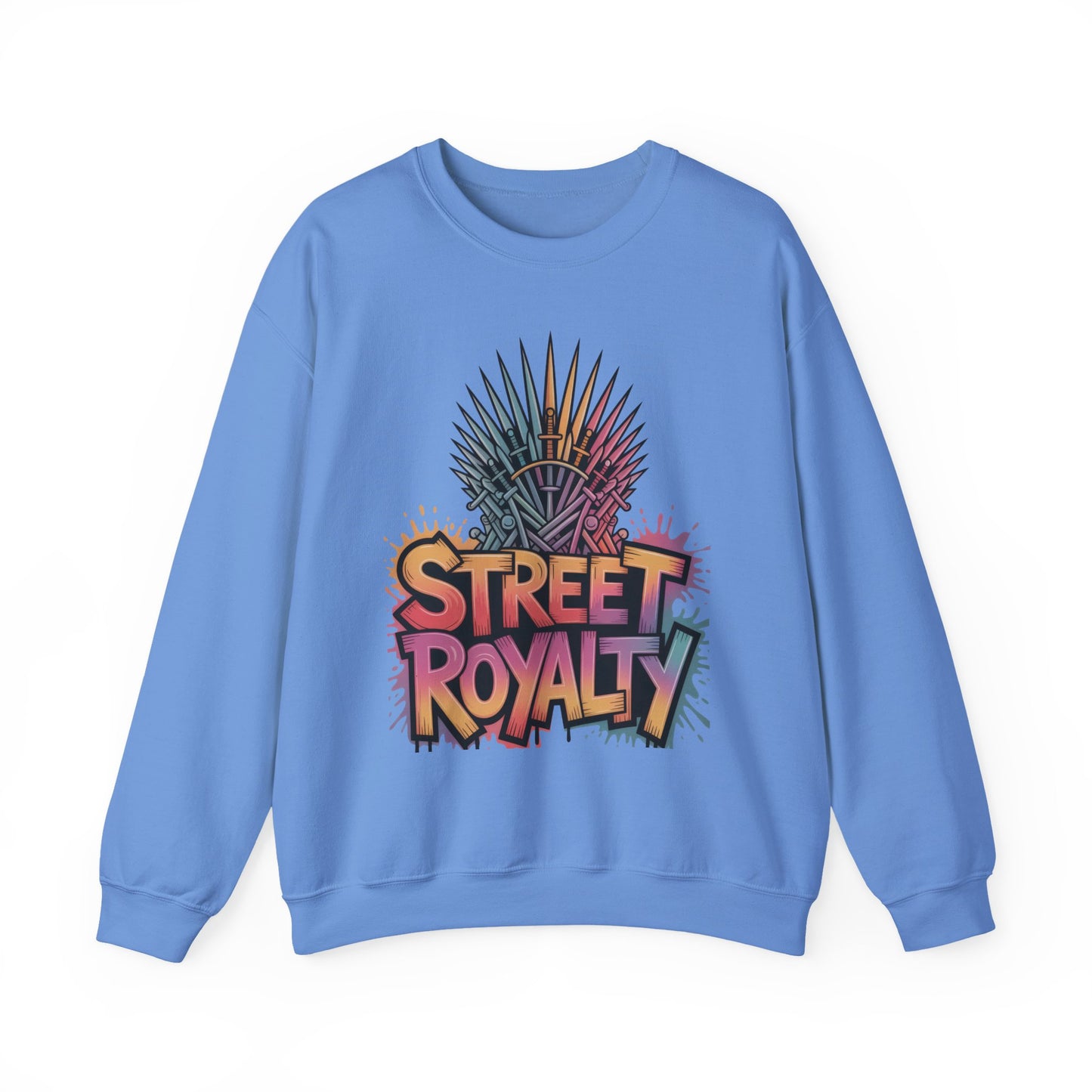 Street Royalty Women's Crewneck Sweatshirt, Graffiti Crown Graphic Pullover, Urban Streetwear Top