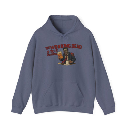 The Working Dead 9-to-5 Apocalypse Hoodie, Men's Horror Office Zombie Sweatshirt, Halloween Zombie Work Top