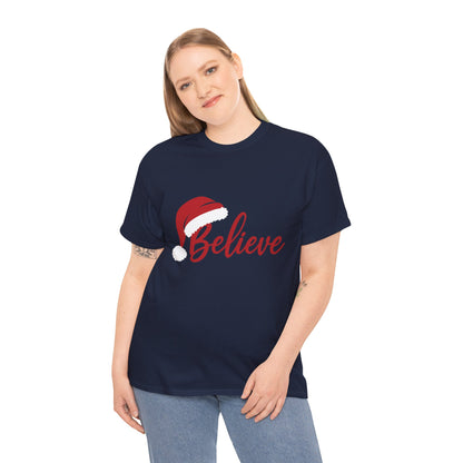 Believe Christmas Women's Shirt, Minimalist Holiday Tee