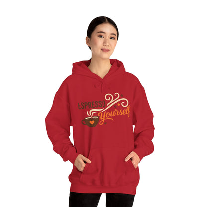 Espresso Yourself Coffee Hoodie, Funny Womens Barista Gift, Cozy Cafe Sweatshirt