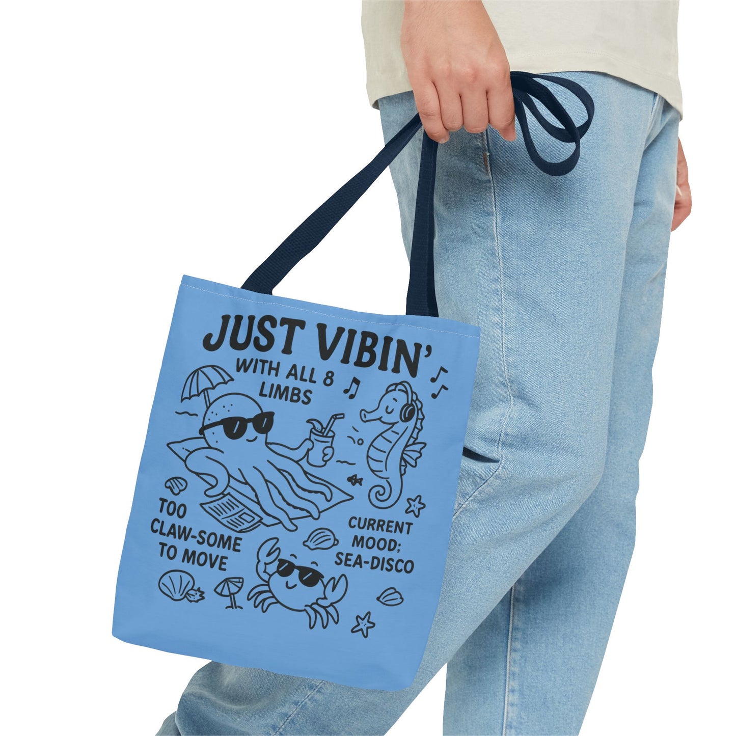 Fun Sea-Themed Tote Bag, Beach Accessories, Summer Vibes, Gift for Ocean Lovers, Reusable Shopping Bag, Cute Beach Tote