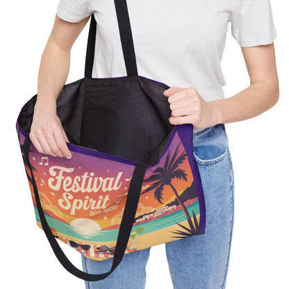 Festival Spirit Weekender Tote Bag, Beach Bag, Travel Tote, Summer Getaway, Vacation Essentials, Ibiza, Spain themed beach bag