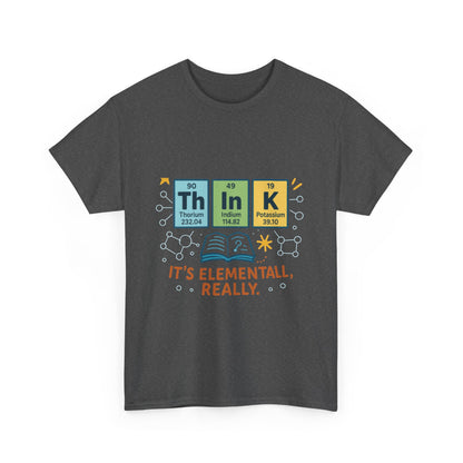 Smart Womens Science T-Shirt, THINK Periodic Table Tee, Funny Elemental Nerd Gift for Her, Graphic Tee for Science Lovers