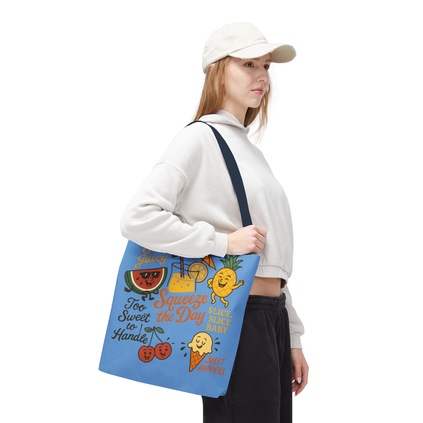 Juicy Summer Tote Bag, Fun Beach Carryall, Perfect for Grocery Shopping, Reusable Market Tote, Cute Gift for Fruit Lovers, Large Tote Bag