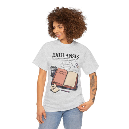 Exulansis Shirt, Emotional Aesthetic Word Tee, Deep Meaning Typography Graphic Tee, Women's Heavy Cotton Tee, deep meaning t shirt