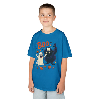 Kids Halloween T-Shirt BOO! Cute Ghost Monster Shirt, Funny Spooky Graphic Tee for Boys Girls, Halloween Costume Gift