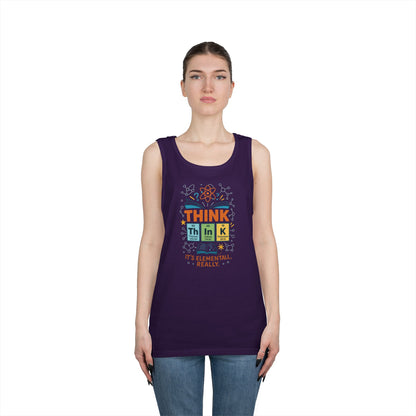 Think Tank Top for Men, Nerdy Chemistry Shirt, Periodic Table Funny Science Tank, Geeky STEM Gift for Him, Science Lovers Gift