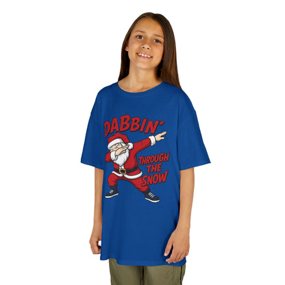 Dabbin Santa Youth Christmas T-Shirt, Funny Holiday Tee for Boys