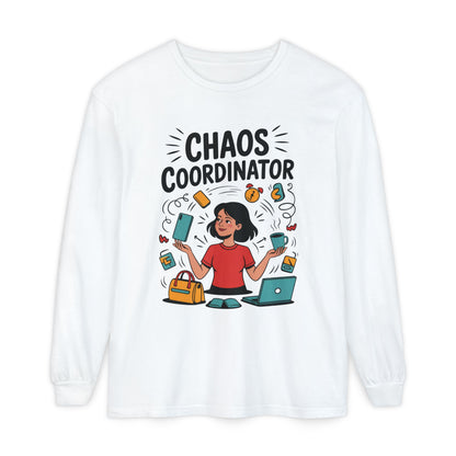 Chaos Coordinator Women's Long Sleeve, Mom Life Graphic Long Sleeve, Gift for Busy Moms, Multitasking Mom Gift, Cute Mother's Day Gift