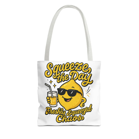 Lemon Themed Tote Bag, Squeeze the Day, Shopping Bag, Gift for Citrus Lovers, Eco-Friendly Carrier, Summer Accessory