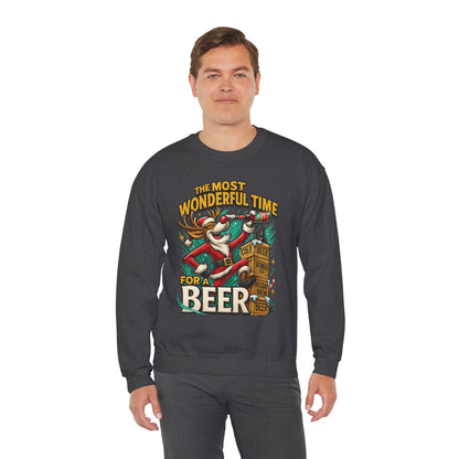 Funny Christmas Beer Sweatshirt, The Most Wonderful Time for a Beer