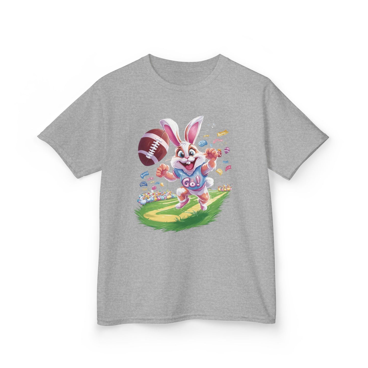 Touchdown Bunny Kids T-Shirt - Cute Easter Football Shirt for Kids, Fun Spring Outfit, Sports Bunny Tee Gift for Little Athletes Easter Gift