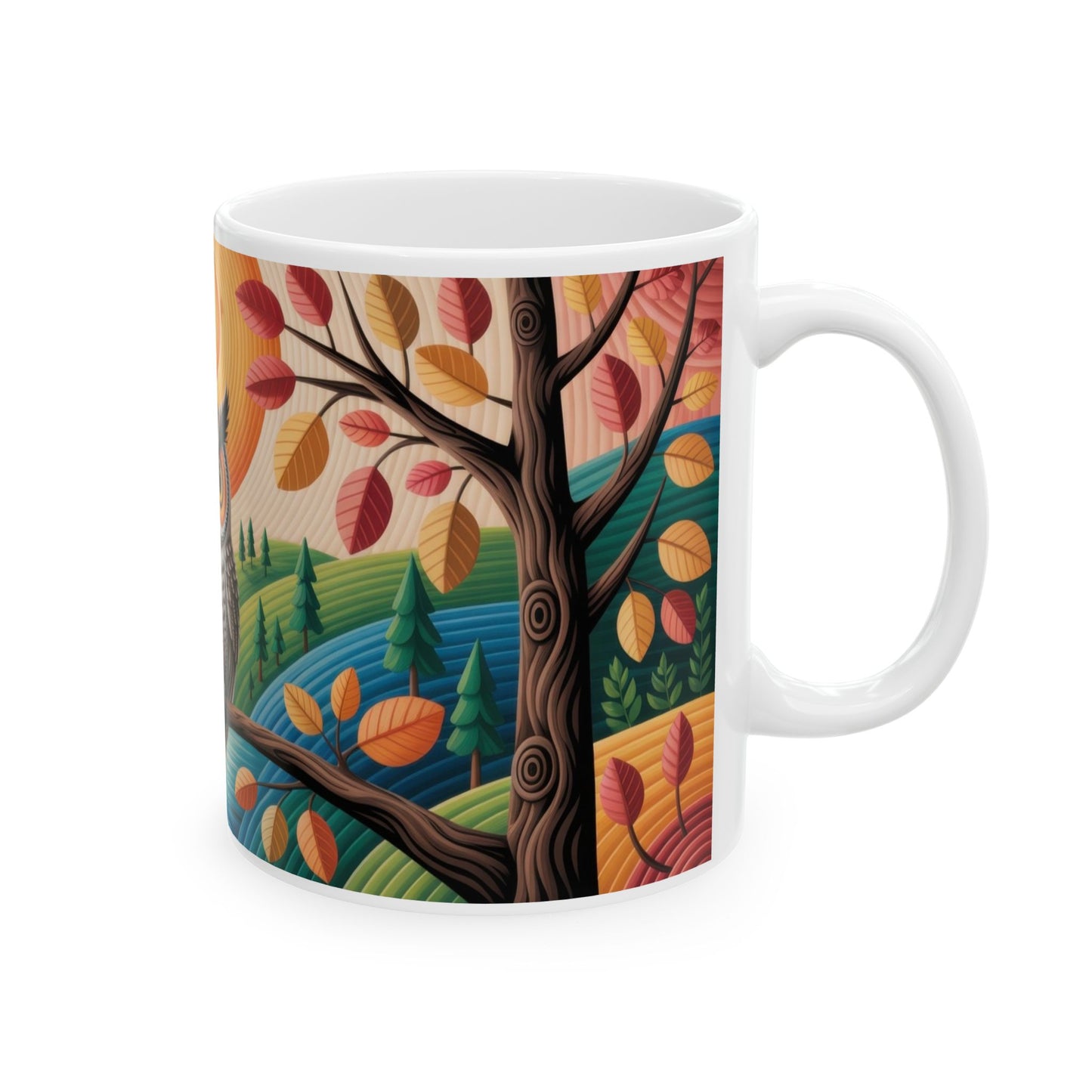 Whimsical Owl Ceramic Mug - Cozy Home Decor, Gift for Nature Lovers, Coffee Mug, Fall Vibes, Owl Enthusiast Gift