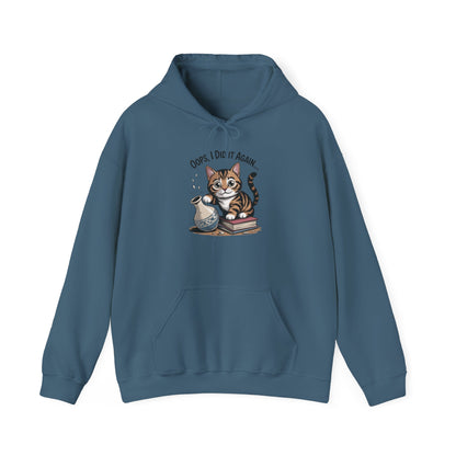 Cat Lover's Hoodie: Oops, I Did It Again, Funny Sweatshirt, Gifts for Animal Lovers, Cozy Hooded Sweatshirt, Pet Owner Apparel, Cute [...]