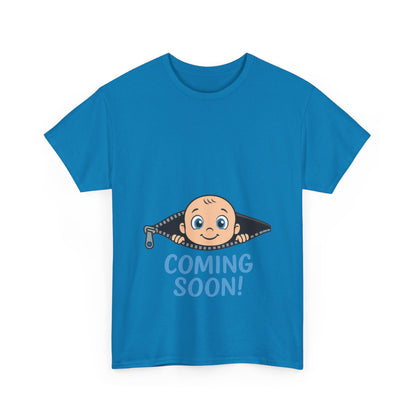 Coming Soon Maternity T-Shirt, Cute Baby Boy Pregnancy Announcement Shirt, Funny Expecting Mom Gift, Gender Reveal Tee, Baby Shower Top