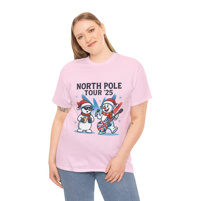 North Pole Tour 25 Women's Christmas T-Shirt, Funny Holiday Music Tee