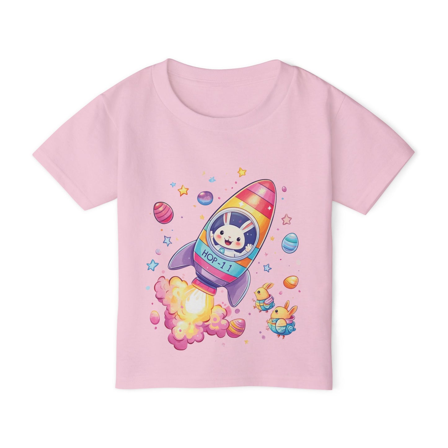 Easter Astronaut Bunny Toddler T-Shirt - Cute Rocket Bunny Space Tee for Kids, Fun Outer Space Easter Gift, Cotton Spring Shirt, Bunny Tee