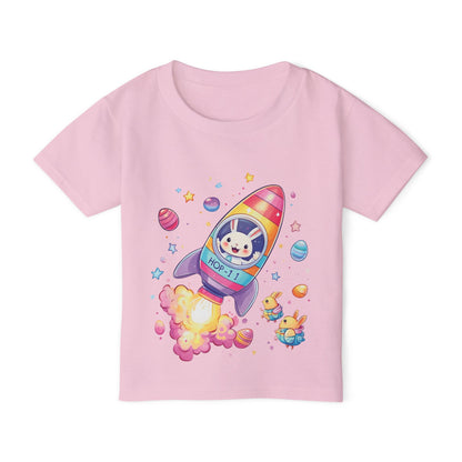Easter Astronaut Bunny Toddler T-Shirt - Cute Rocket Bunny Space Tee for Kids, Fun Outer Space Easter Gift, Cotton Spring Shirt, Bunny Tee