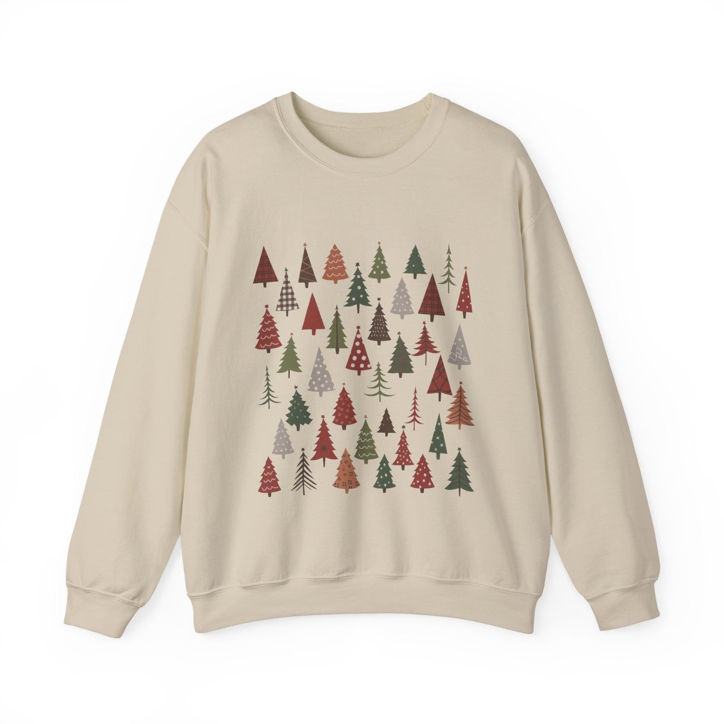 Minimal Christmas Tree Sweatshirt, Rustic Holiday Pullover