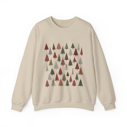 Minimal Christmas Tree Sweatshirt, Rustic Holiday Pullover