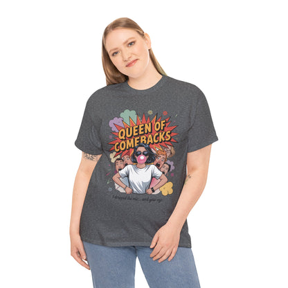 Funny Women's T-Shirt, Queen of Comebacks Tee, Funny Graphic T-Shirt, Heavy Cotton Shirt, Gift for Her, Casual Wear, Comedy Apparel