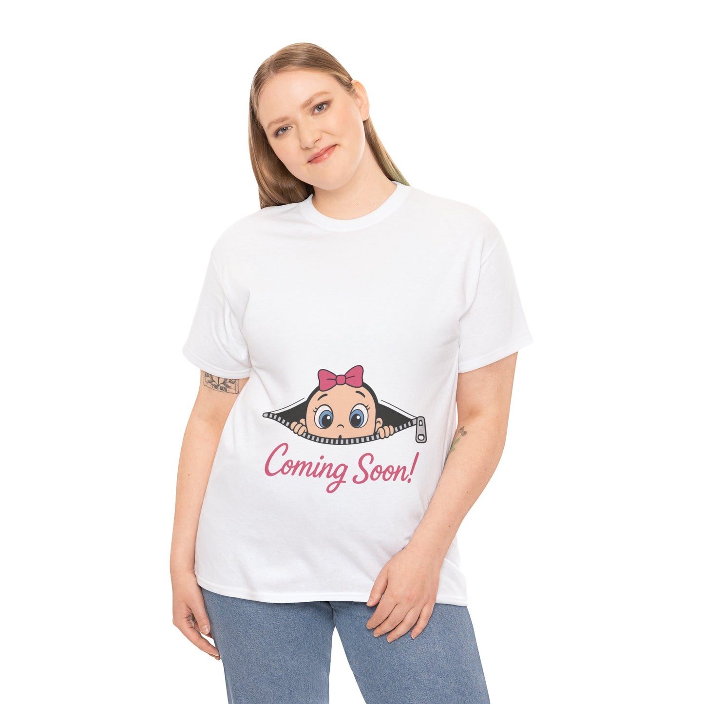 Coming Soon Maternity T-Shirt, Cute Baby Girl Pregnancy Announcement Shirt, Expecting Mom Gift, Gender Reveal Tee, Baby Shower Gift