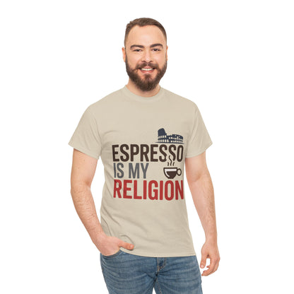 Espresso Is My Religion Coffee Rome Graphic Mens T-Shirt, Coffee Lover Gift