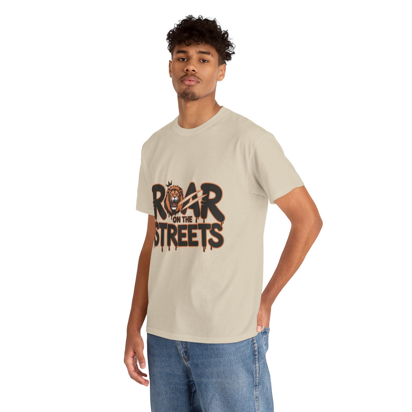 Roar on the Streets Lion Graphic Mens Urban T-Shirt, Lion Shirt, Street Vibe
