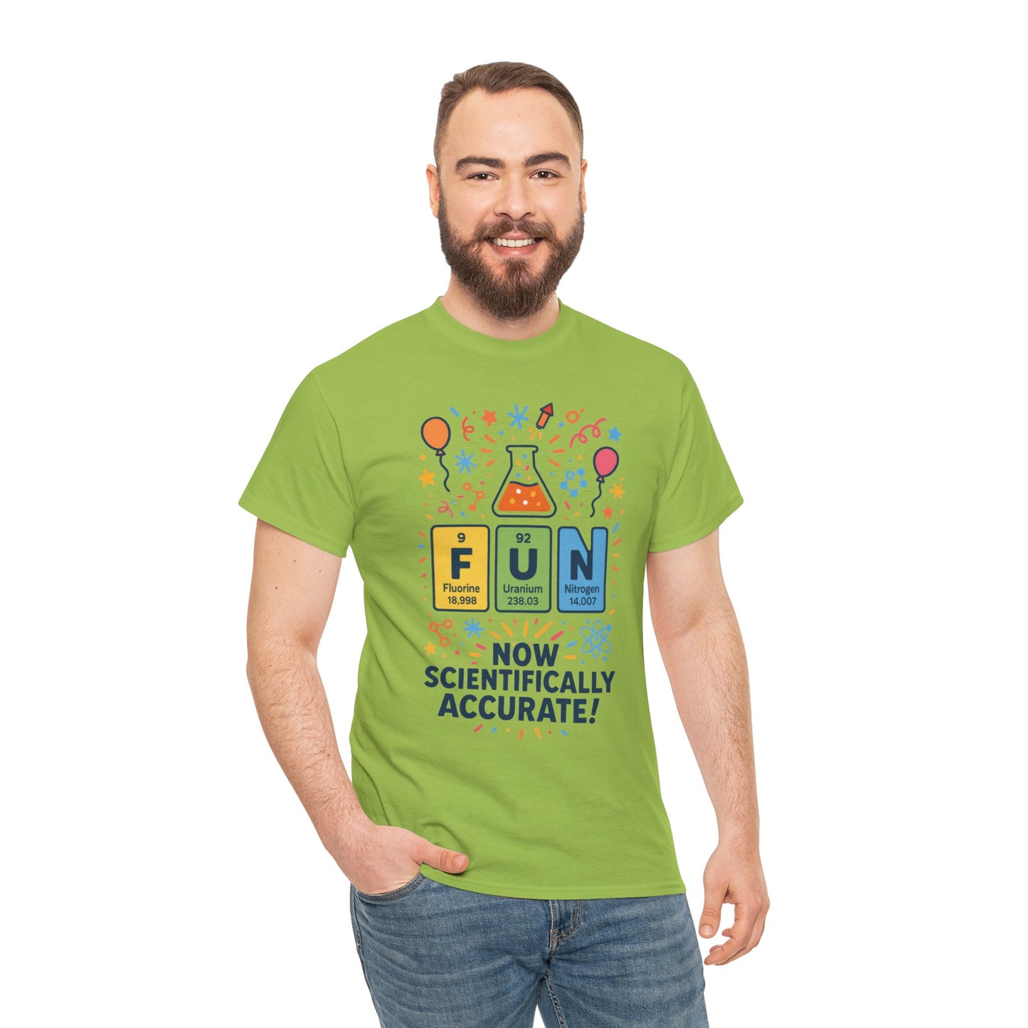 Fun Science Unisex Heavy Cotton Tee, Perfect for STEM Lovers, Gift for Science Teachers, FUN Periodic Table Tee,Nerdy Unisex Shirt