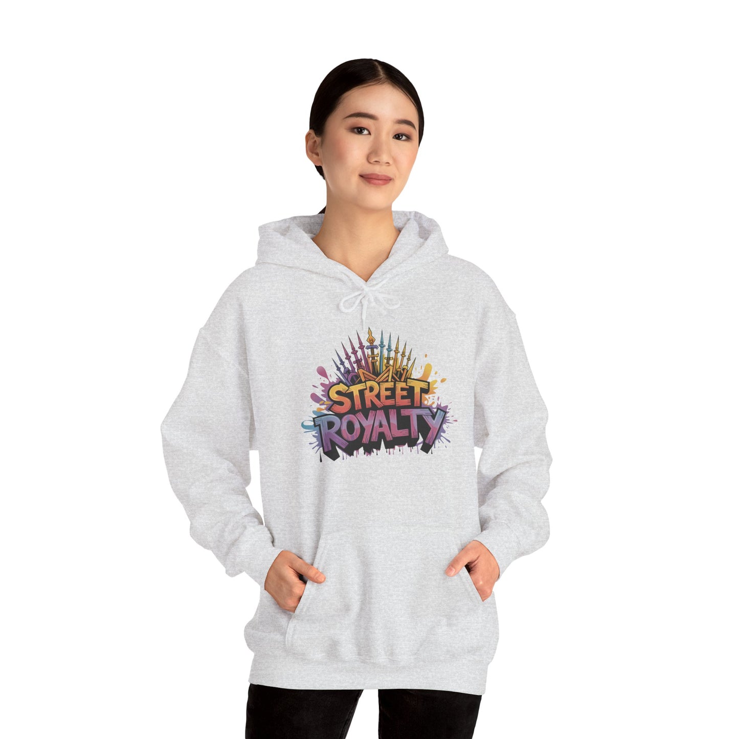 Street Royalty Women's Hoodie, Graffiti Crown Graphic Pullover, Urban Streetwear Sweatshirt for Girls