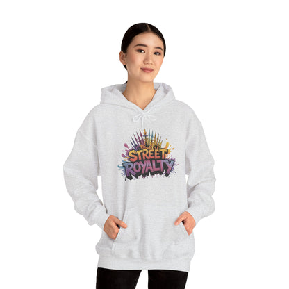 Street Royalty Women's Hoodie, Graffiti Crown Graphic Pullover, Urban Streetwear Sweatshirt for Girls